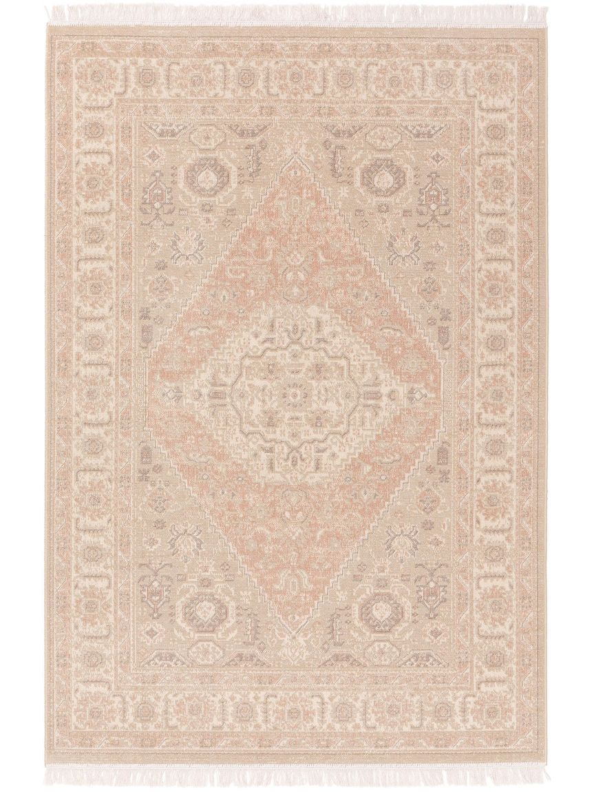 Teppich Folk Beige / Rosa