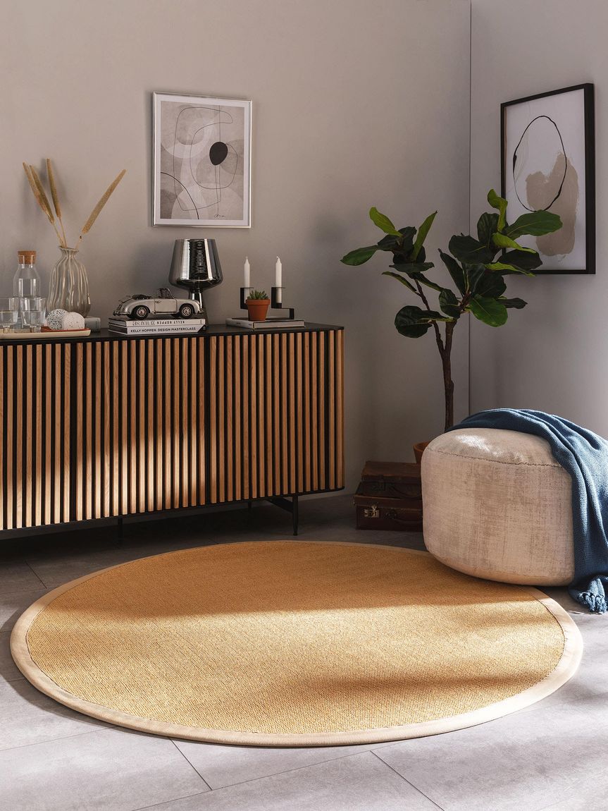 Sisalteppich rund Sana Beige
