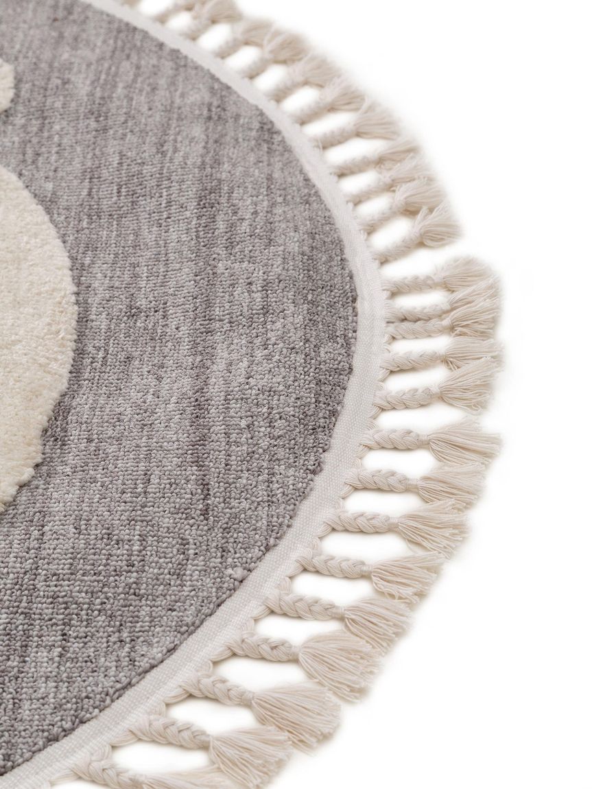 Kinderteppich Momo Ø 120 cm rund Grau