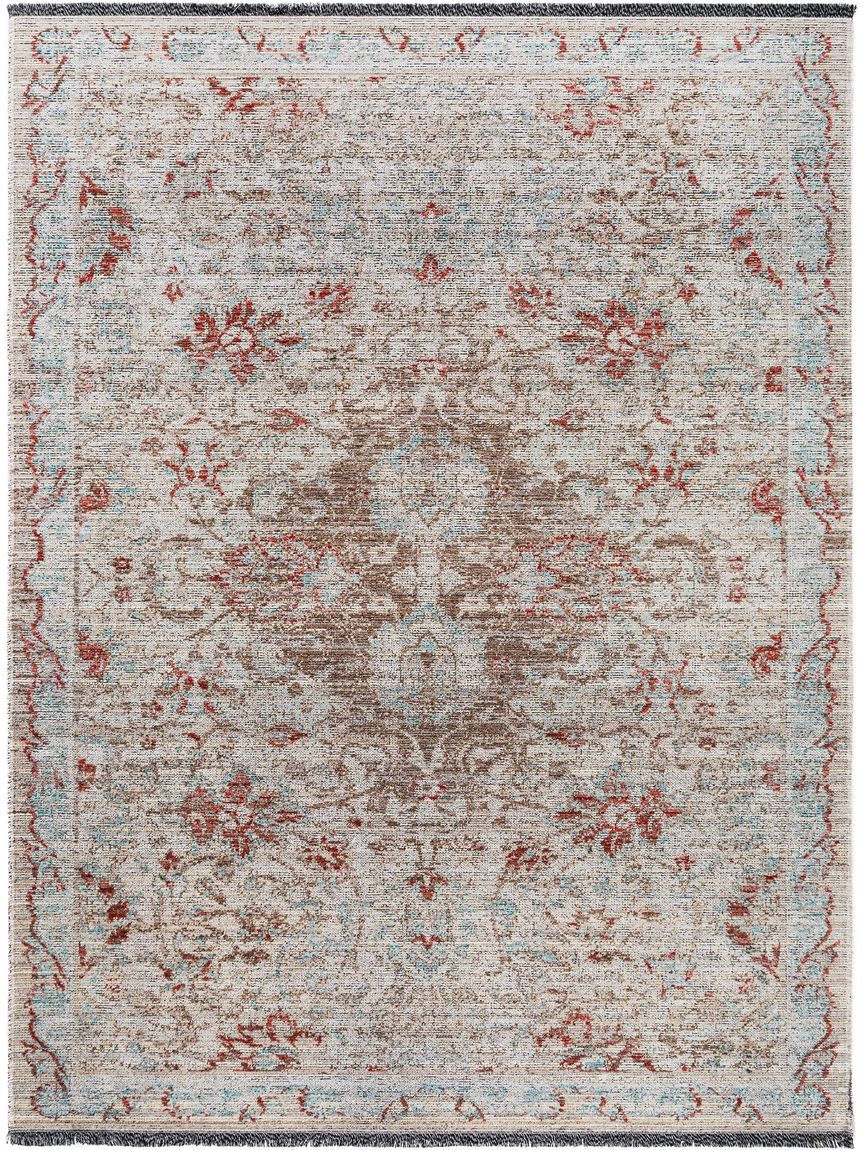 Flachgewebeteppich Ian Grau / Blau