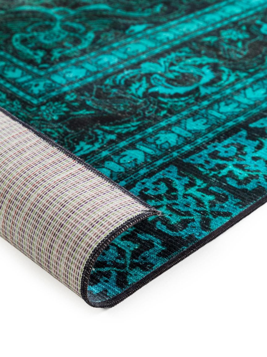 Teppich mit Print Siljan Türkis
