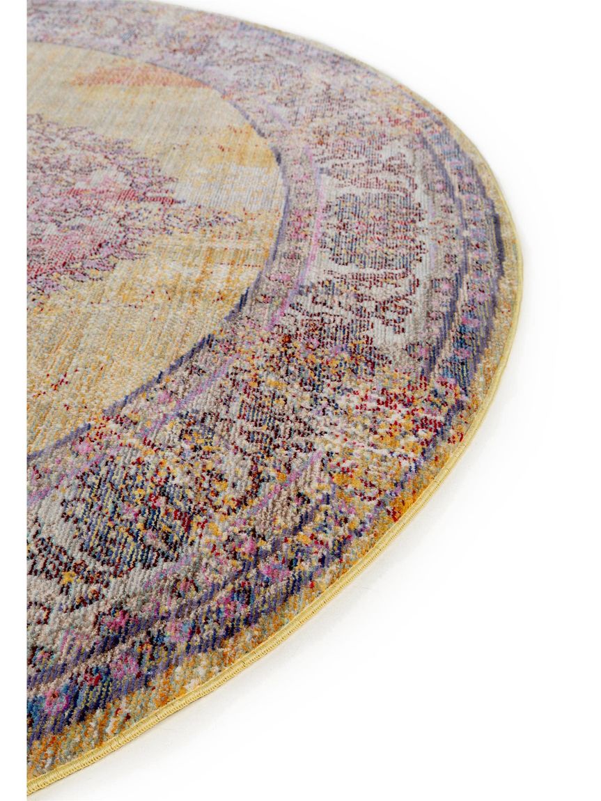 Teppich rund Visconti Bunt / Gelb