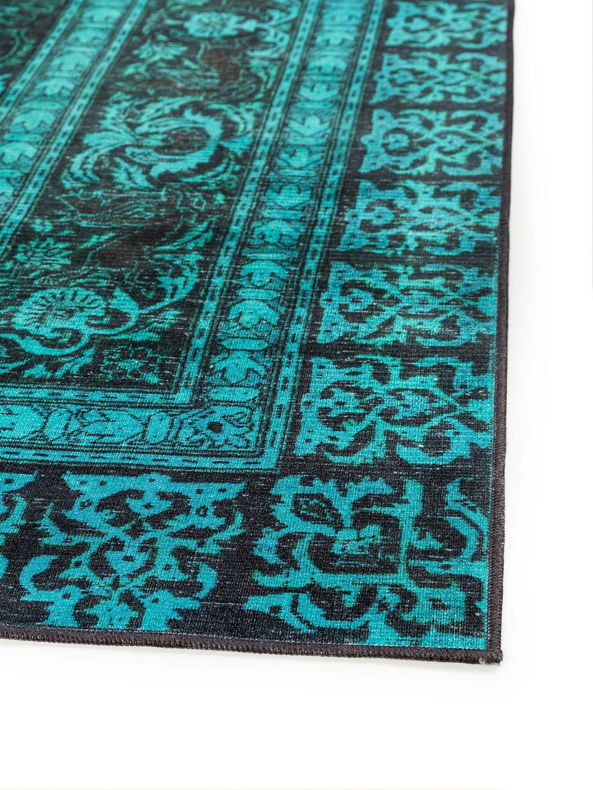 Teppich mit Print Siljan Türkis