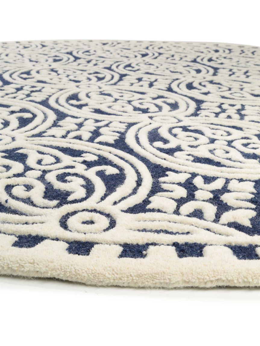 Wollteppich rund Windsor Dunkelblau