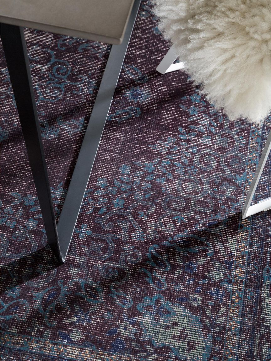 Teppich mit Print Siljan Lila / Türkis