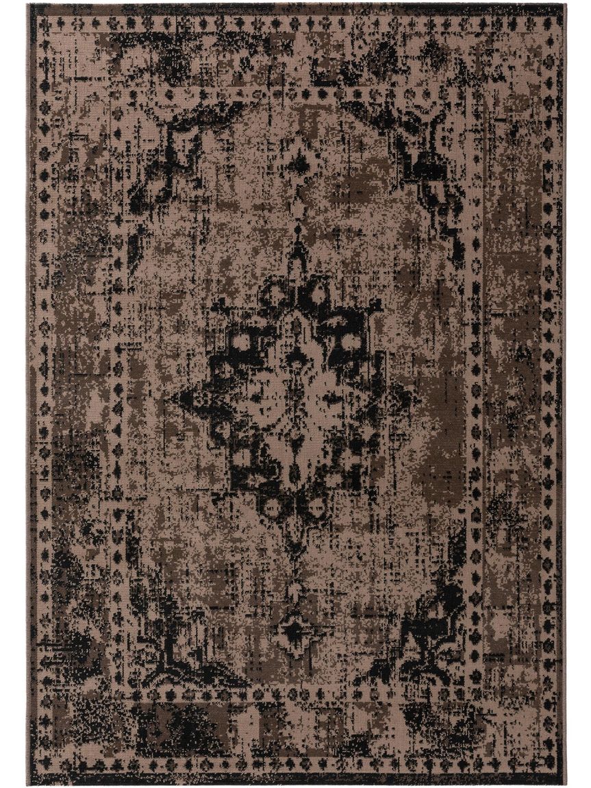 In- & Outdoor Teppich Antique Schwarz / Grau