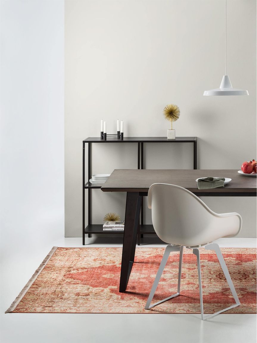 Teppich mit Print Siljan Beige / Rot
