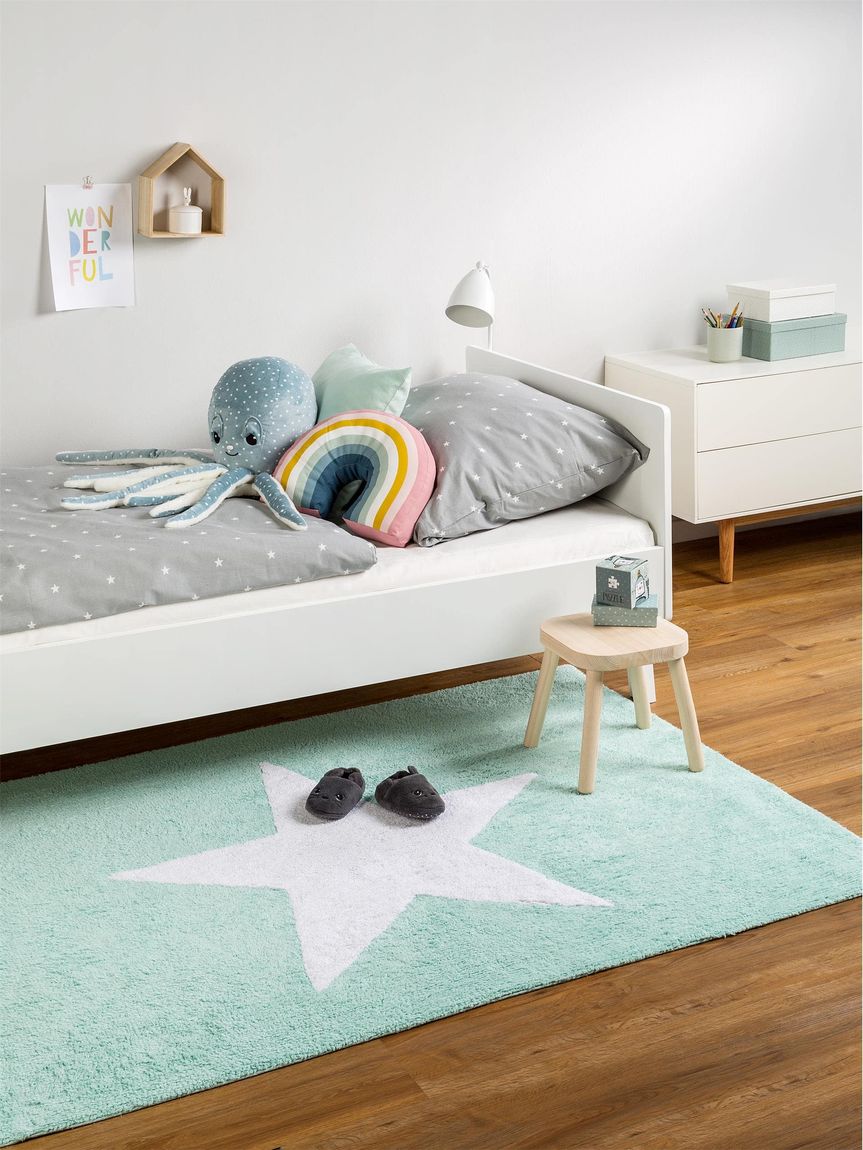 Waschbarer Kinderteppich Bambini Türkis