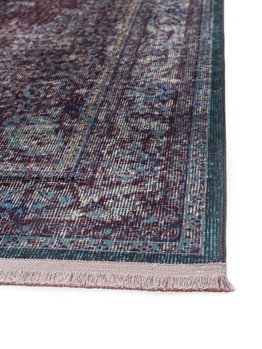 Teppich mit Print Siljan Lila / Türkis