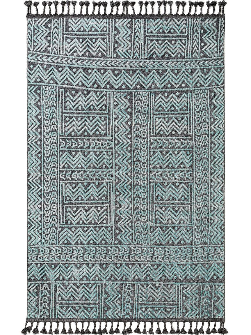 Teppich Laila Blau / Schwarz