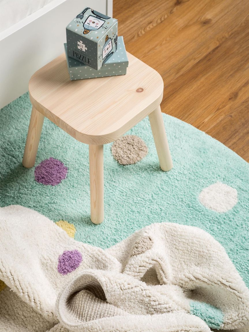 Waschbarer Kinderteppich Bambini Ø 150 cm rund Türkis