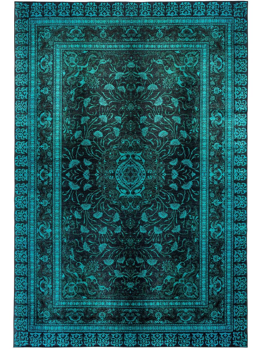 Teppich mit Print Siljan Türkis
