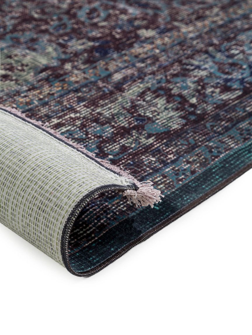 Teppich mit Print Siljan Lila / Türkis