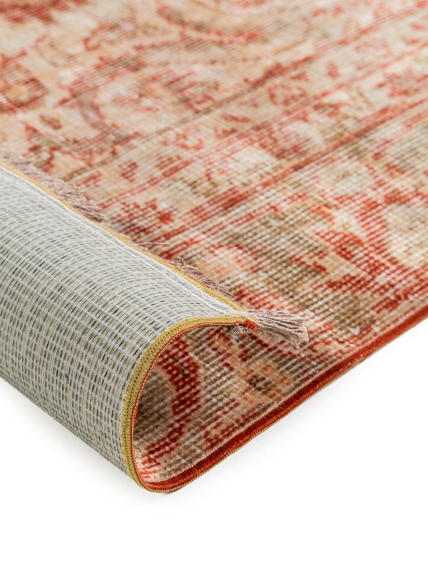 Teppich mit Print Siljan Beige / Rot
