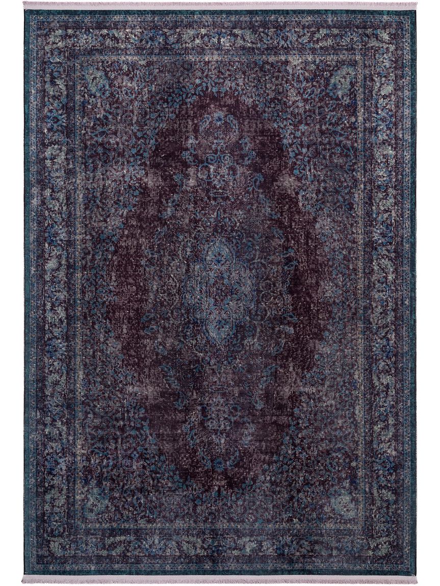Teppich mit Print Siljan Lila / Türkis