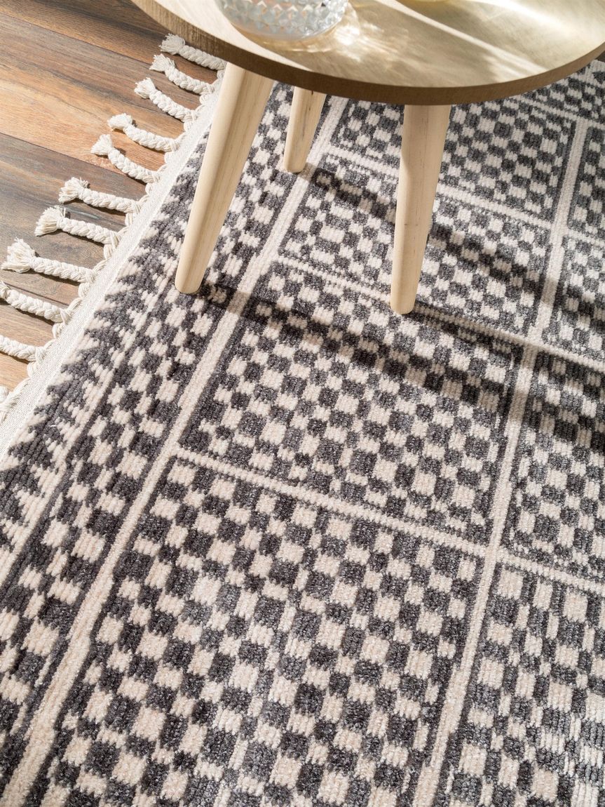 Teppich Bahar Schwarz / Weiß