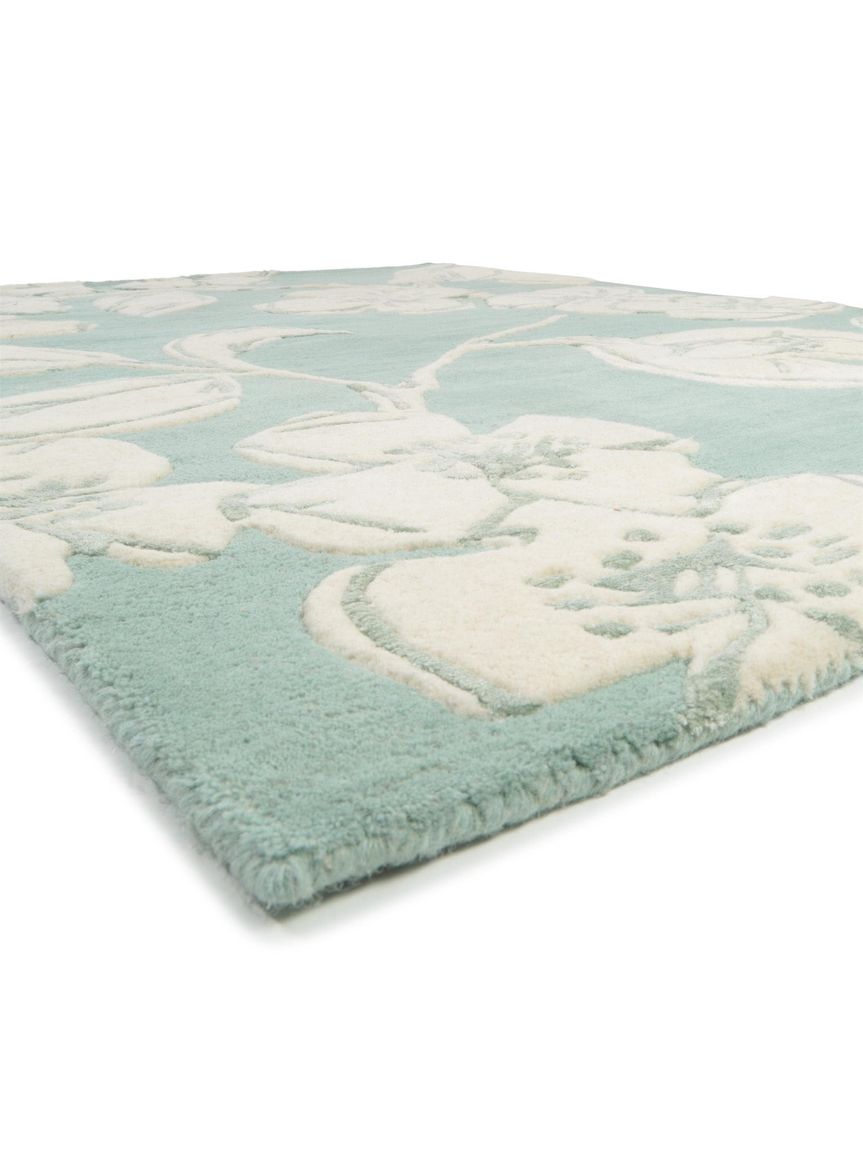 Wollteppich Matrix Blau