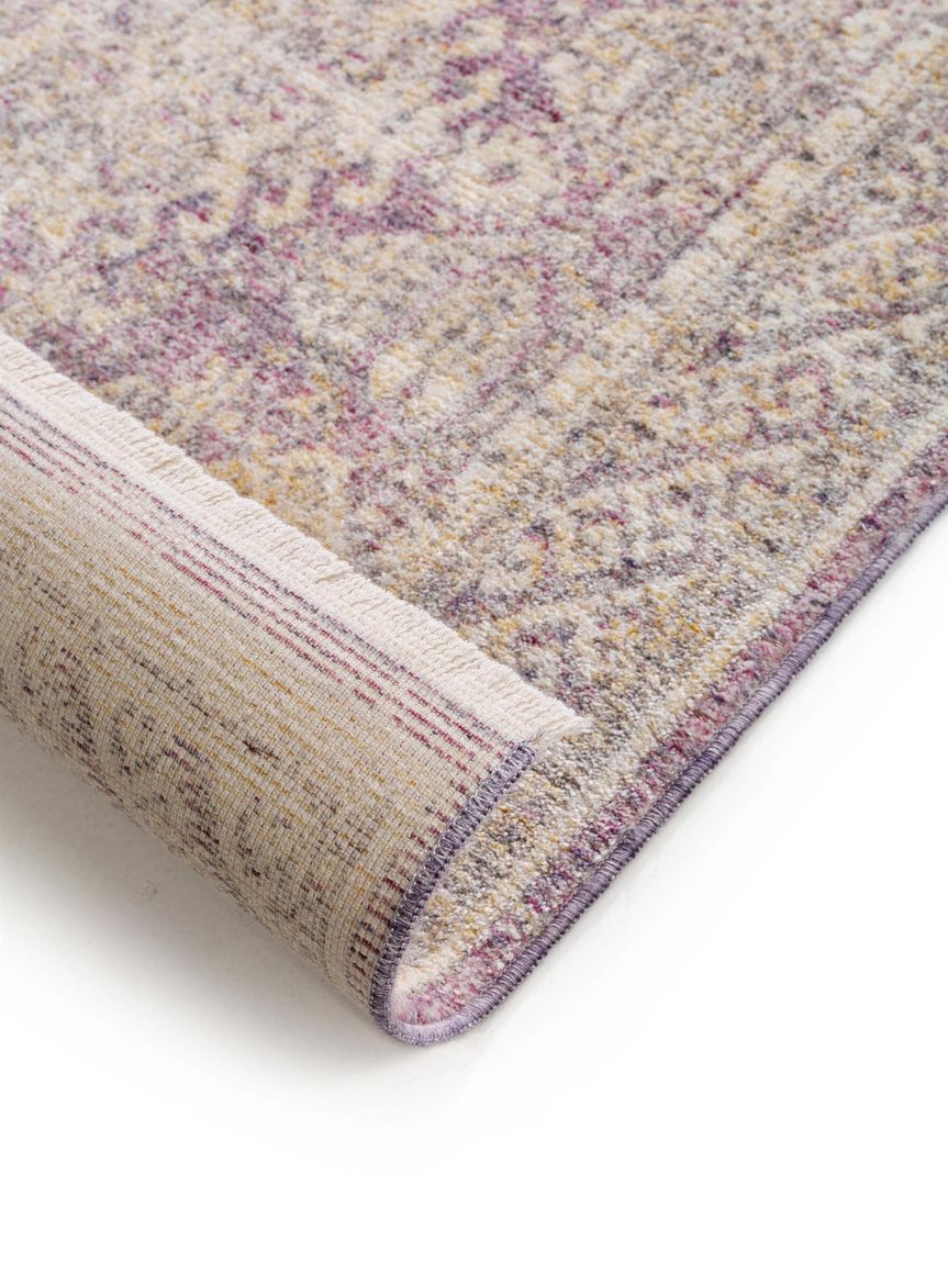 Viskoseteppich Läufer Yuma Beige / Rosa