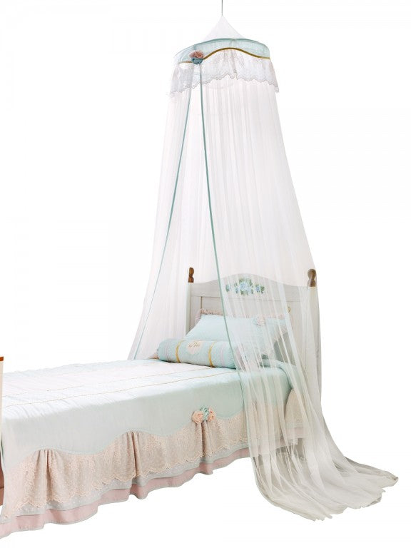 Cilek FLORA Tagesdecke Bettbezug mit Kissen 170x210cm Hellblau/Rosa