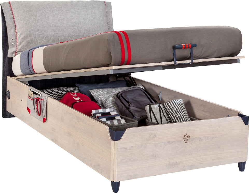 Cilek TRIO Kinderbett mit Bettkasten 100x200cm Jugendbett Holz White-Wash