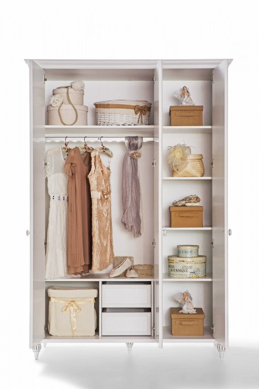 Cilek ROMANTIC Kleiderschrank Kinderkleiderschrank Schrank Weiß