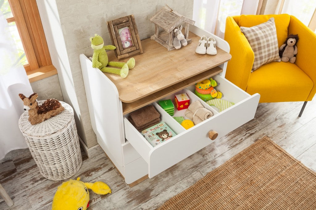 Cilek NATURA BABY Wickelkommode Wickeltisch Kommode Weiß/Natur
