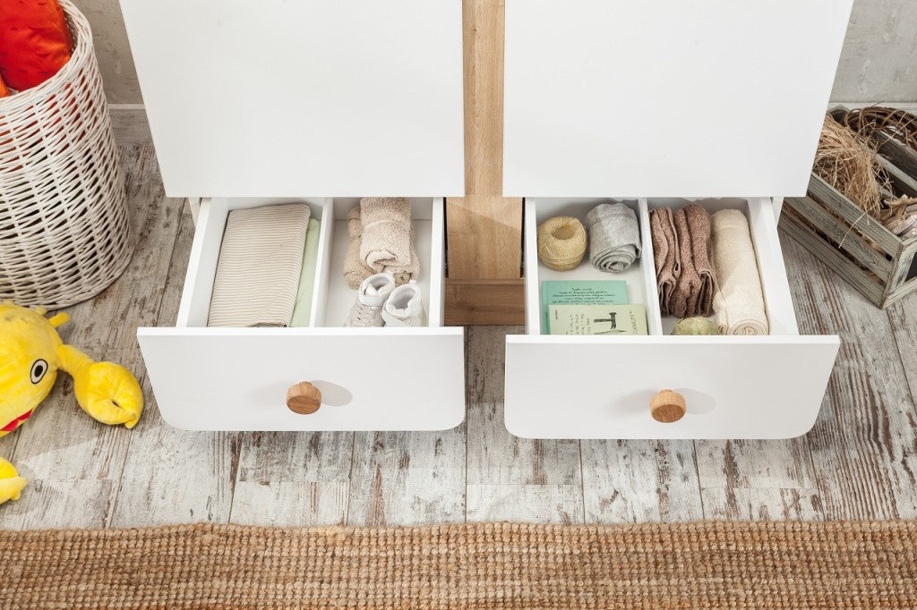 Cilek NATURA BABY Kleiderschrank Schrank Kinderzimmer Weiß/Natur