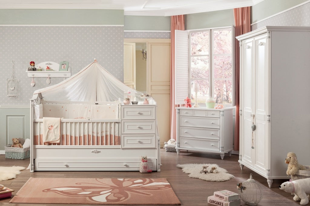 Cilek ROMANTIC BABY Babybett XL Bett Kinderbett Kinderzimmer Weiß