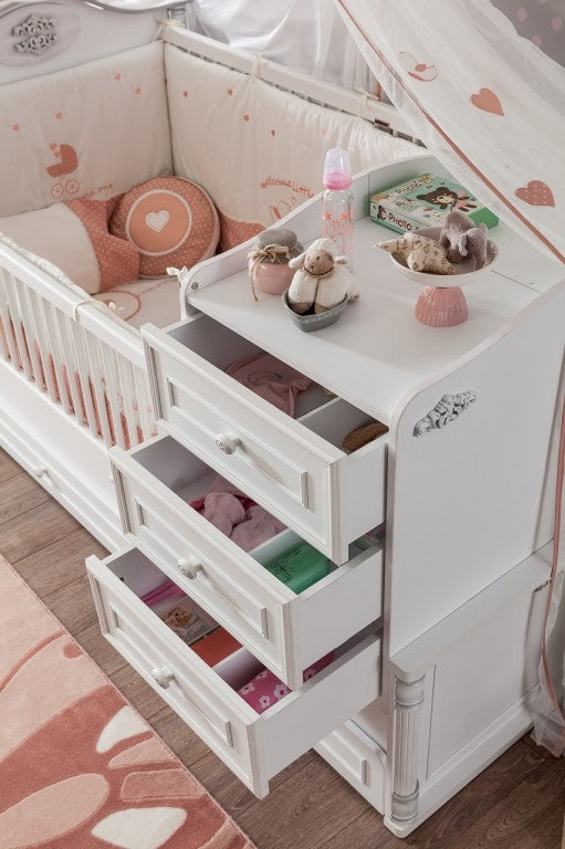Cilek ROMANTIC BABY Babybett XL Bett Kinderbett Kinderzimmer Weiß