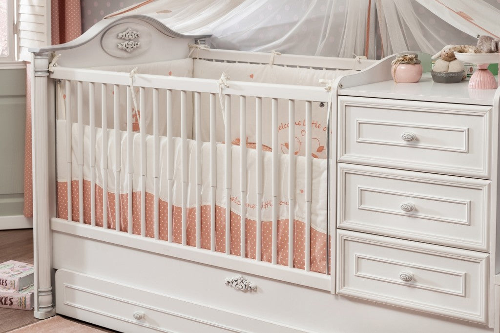 Cilek ROMANTIC BABY Babybett XL Bett Kinderbett Kinderzimmer Weiß