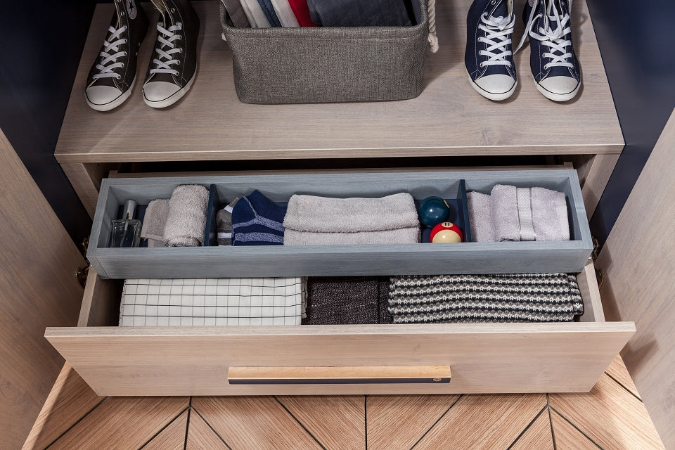 Cilek TRIO Kleiderschrank Kinderkleiderschrank Schrank 2-türig Blau / White-Wash