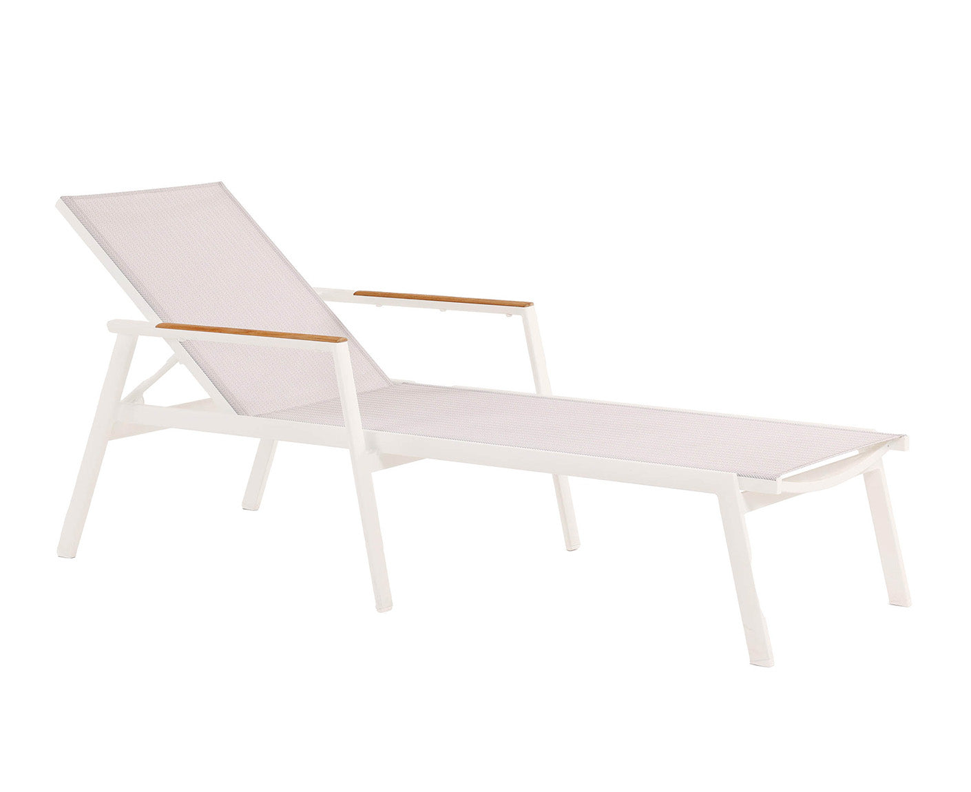 Paros Sonnenliege mit Teak Armlehnen
