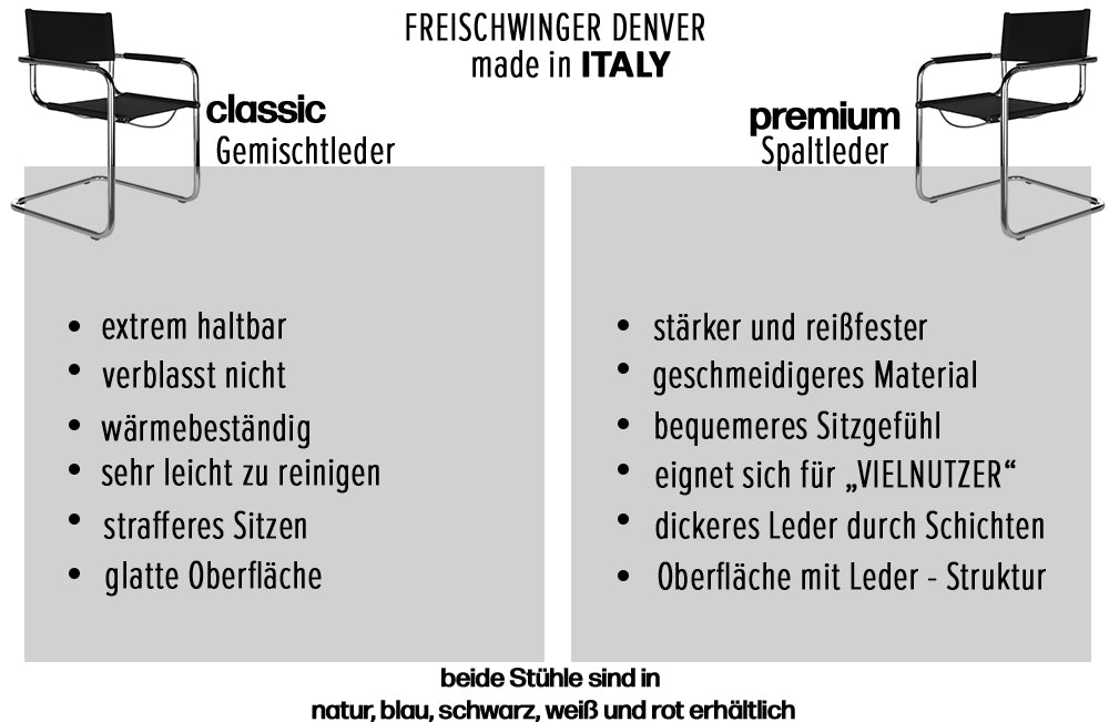Denver Freischwinger Klassiker Besucherstuhl Leder Natur