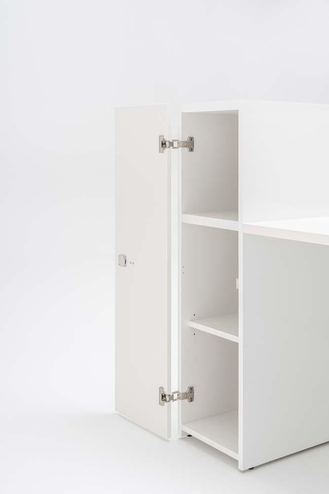 Valde 7 Empfangstheke rund 302x192 cm, Grau Matt / Korpus wählbar