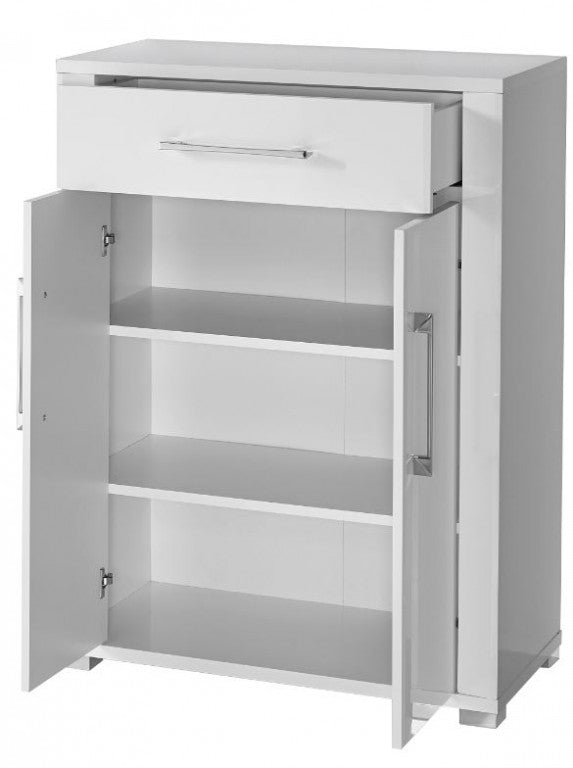 GO Schuhschrank Schuhregal Schrank Weiß Hochglanz