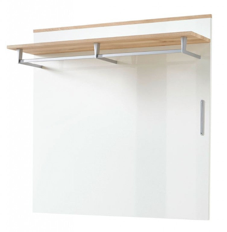 RENO Garderobenpaneel Paneel Wandgarderobe Wandpaneel Weiß/Buche