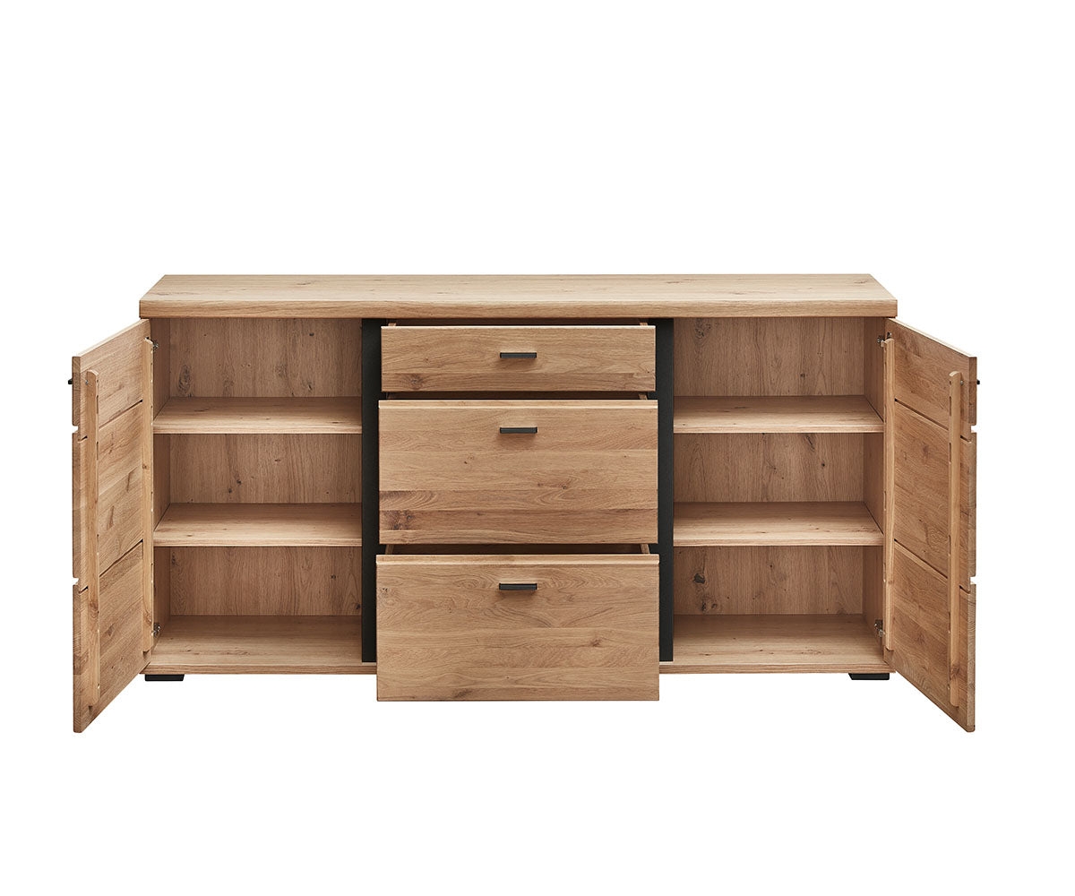 Sonos II Sideboard Altesche Bianco Massiv / Mattschwarz - Voelpe