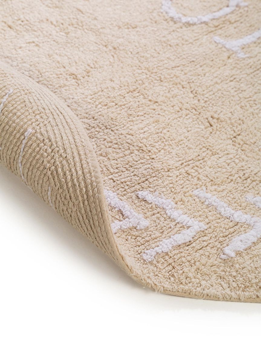 Waschbarer Kinderteppich Inka Ø 150 cm rund Beige