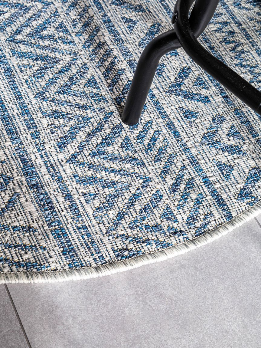 In- & Outdoor Teppich rund Cleo Blau