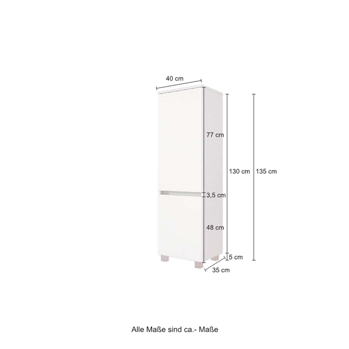 Kiel Midischrank 40 cm Weiß