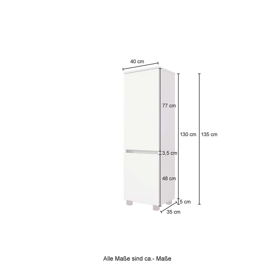 Kiel Midischrank 40 cm Wotaneiche / Grau