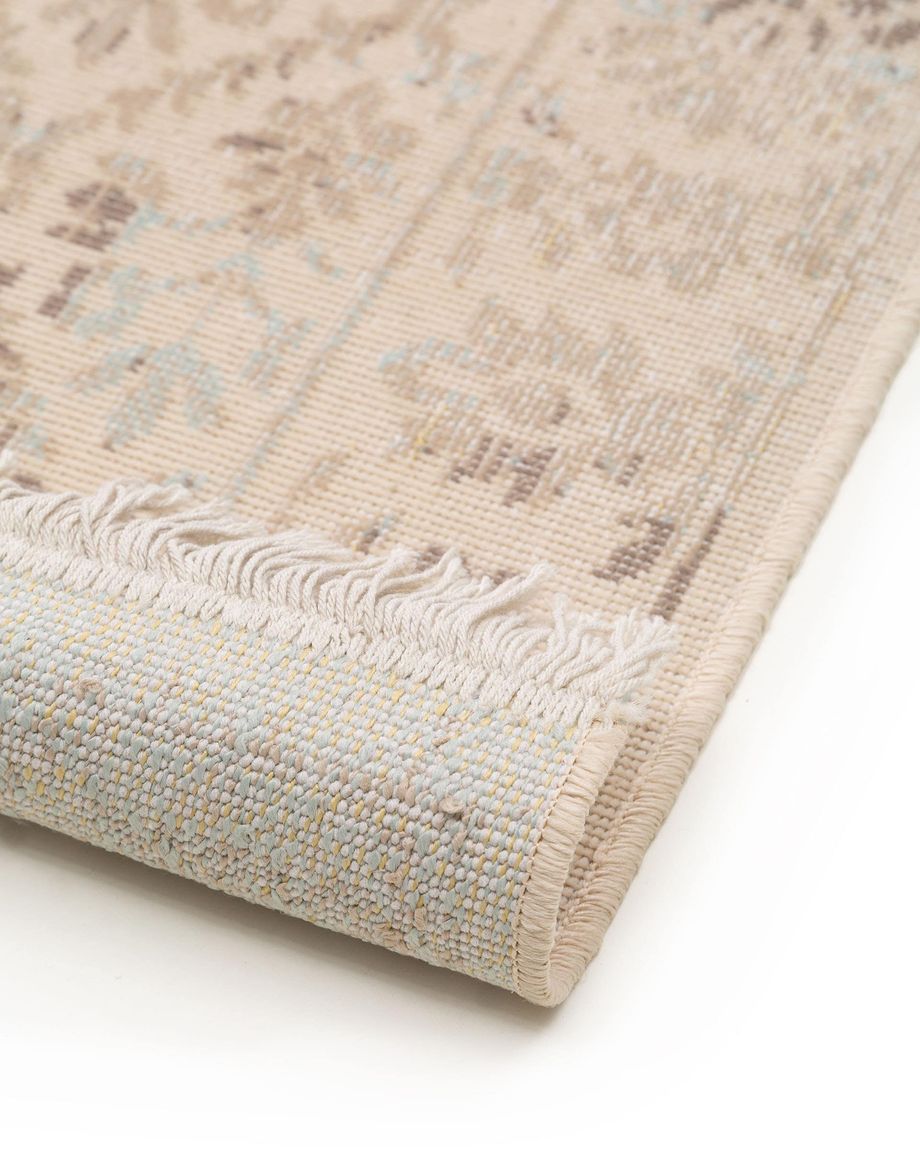 Läufer Folk 80x250 cm Beige / Blau
