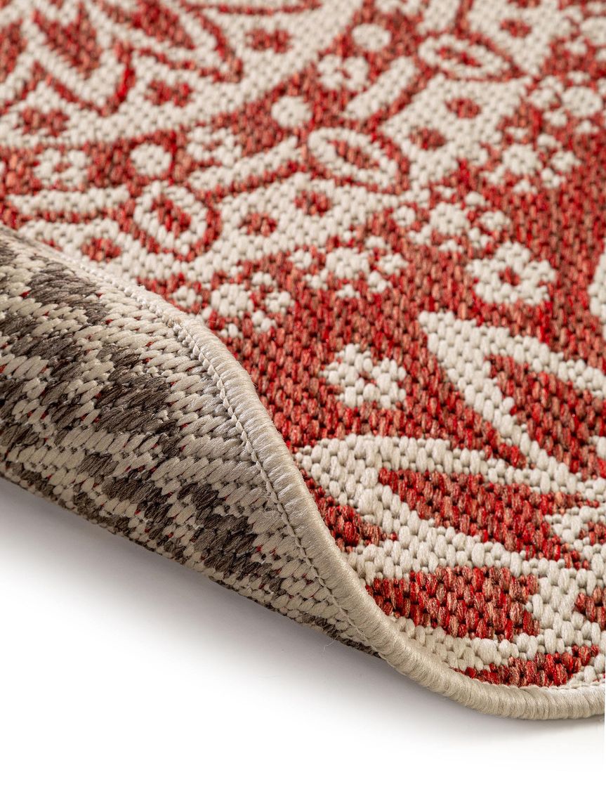 Wendeteppich Terrazzo Ø 120 cm rund Beige / Rot