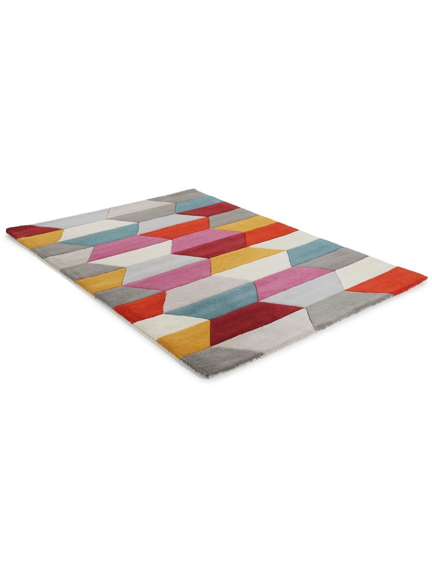 Wollteppich Läufer Funk 70x200 cm Bunt
