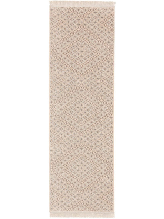 Läufer Folk 80x250 cm Beige / Blau