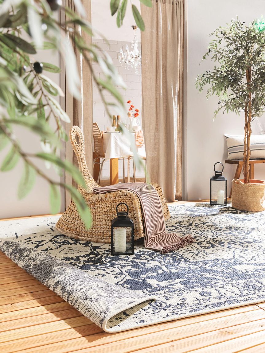 Wendeteppich Terrazzo Grau / Blau