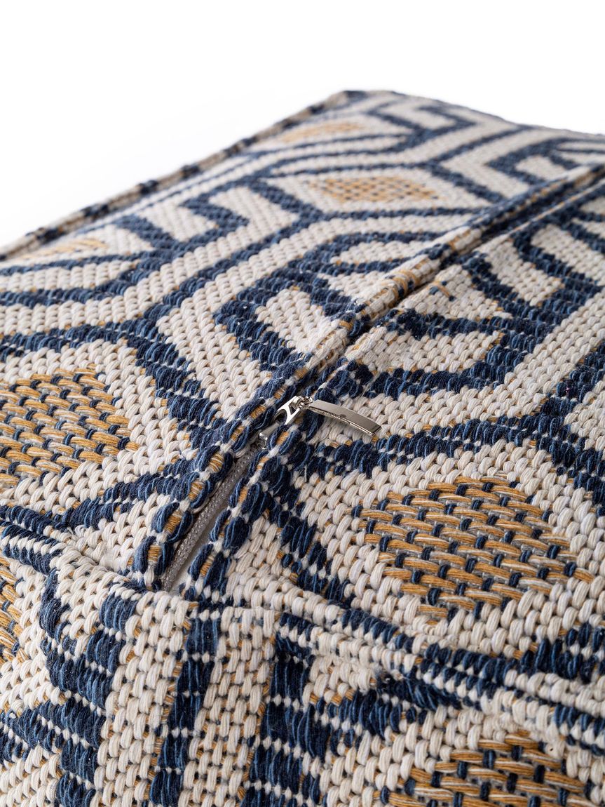 Pouf Palma 50x50x50 cm Blau / Gelb