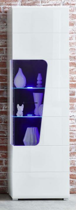 Funny Plus Vitrine rechts inkl. LED-Beleuchtung Weiß hochglanz