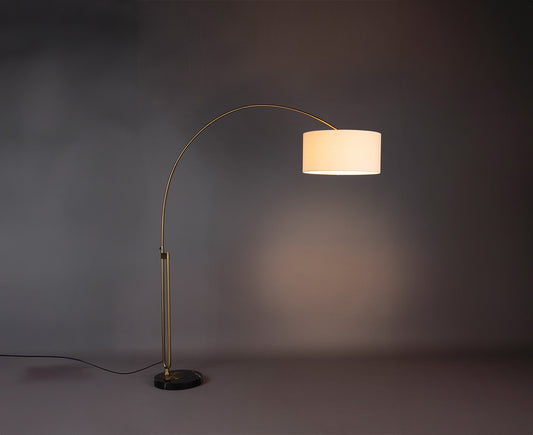 Archie Bogenlampe Stehlampe Beige / Gold