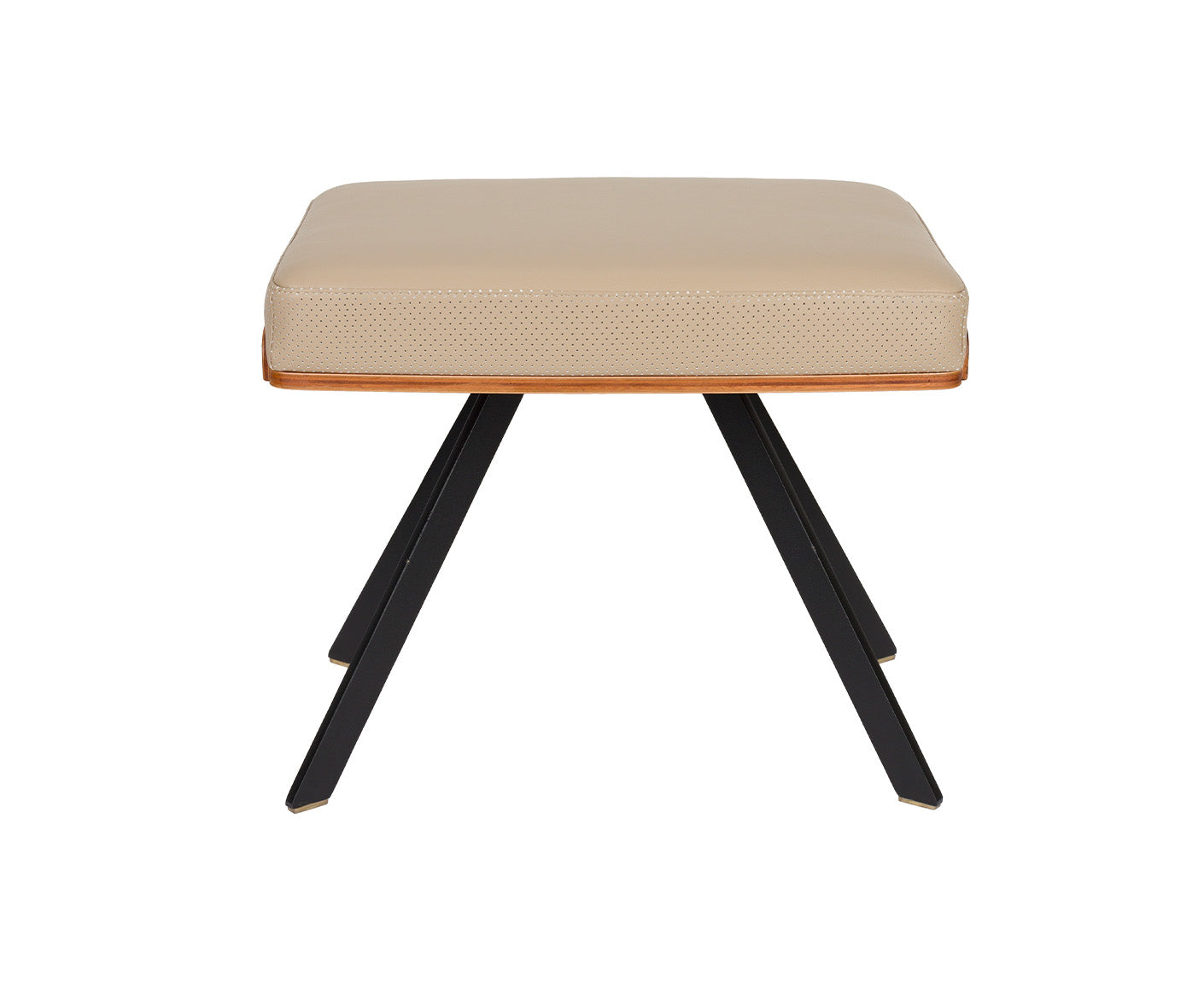 Frie Hocker Kunstleder / Walnussfurnier